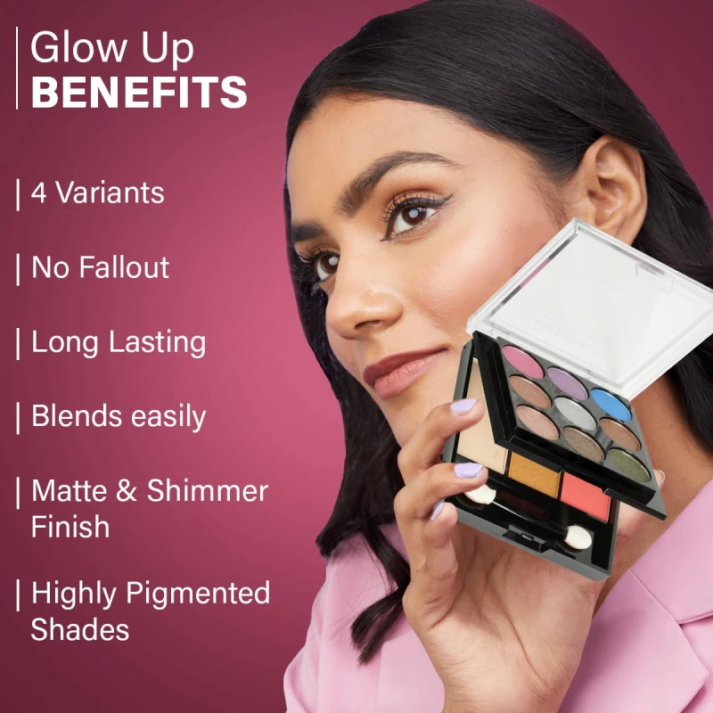 Hilary Rhoda Glow Up Face Palette | Face Palette with Blush, Highlighter, Face Powder & Eyeshadows | Highly Pigmented Face Palette | Available in 4 Variants | 20.6g (Shade 02) thumbnail 6